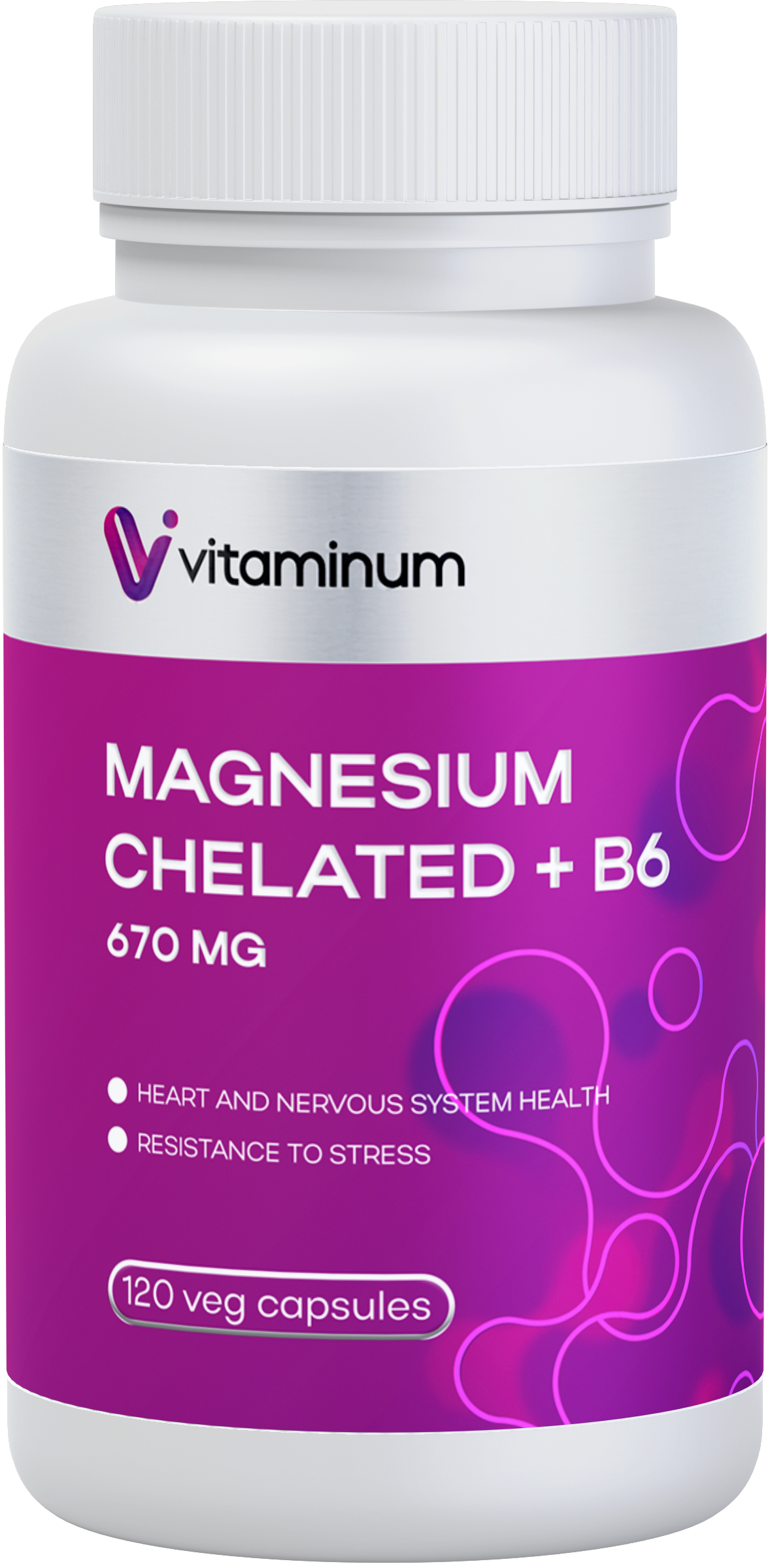  Vitaminum МАГНИЙ ХЕЛАТ + витамин В6 (670 MG) 120 капсул 800 мг  в Сургуте